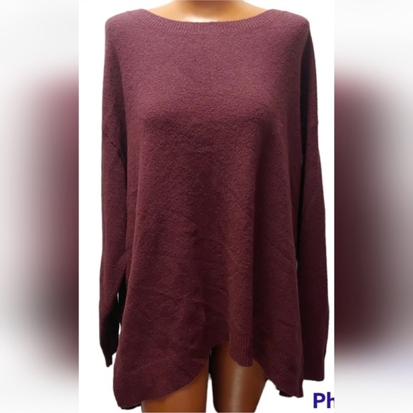 Caslon Wool Blend Textured Sweater Zipper in Back, Burgundy color. Plus 3X NWT - Picture 2 of 8